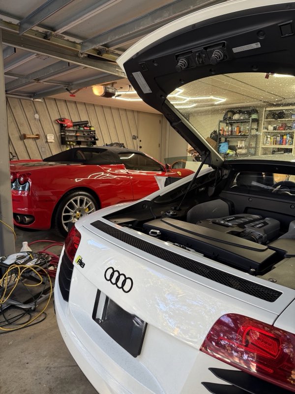 Audi R8 engine bay service
