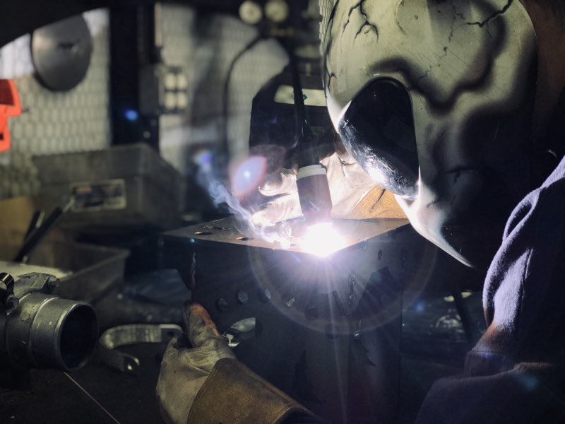 Welding and fabrication work in the shop