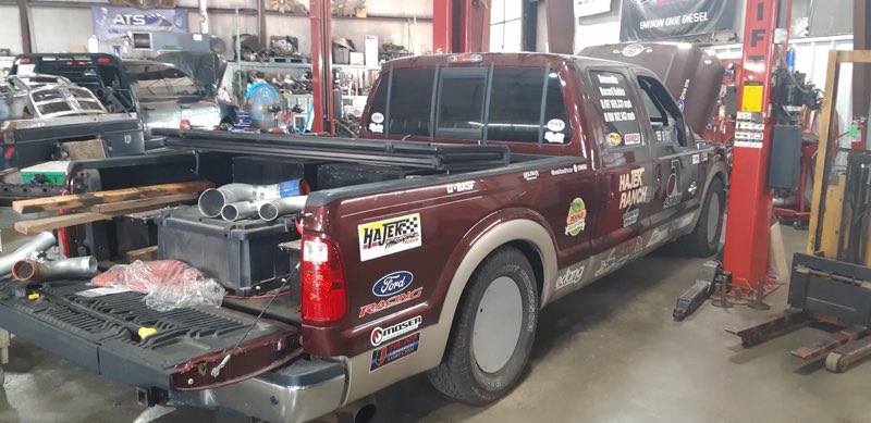 Diesel pickup in the service bay